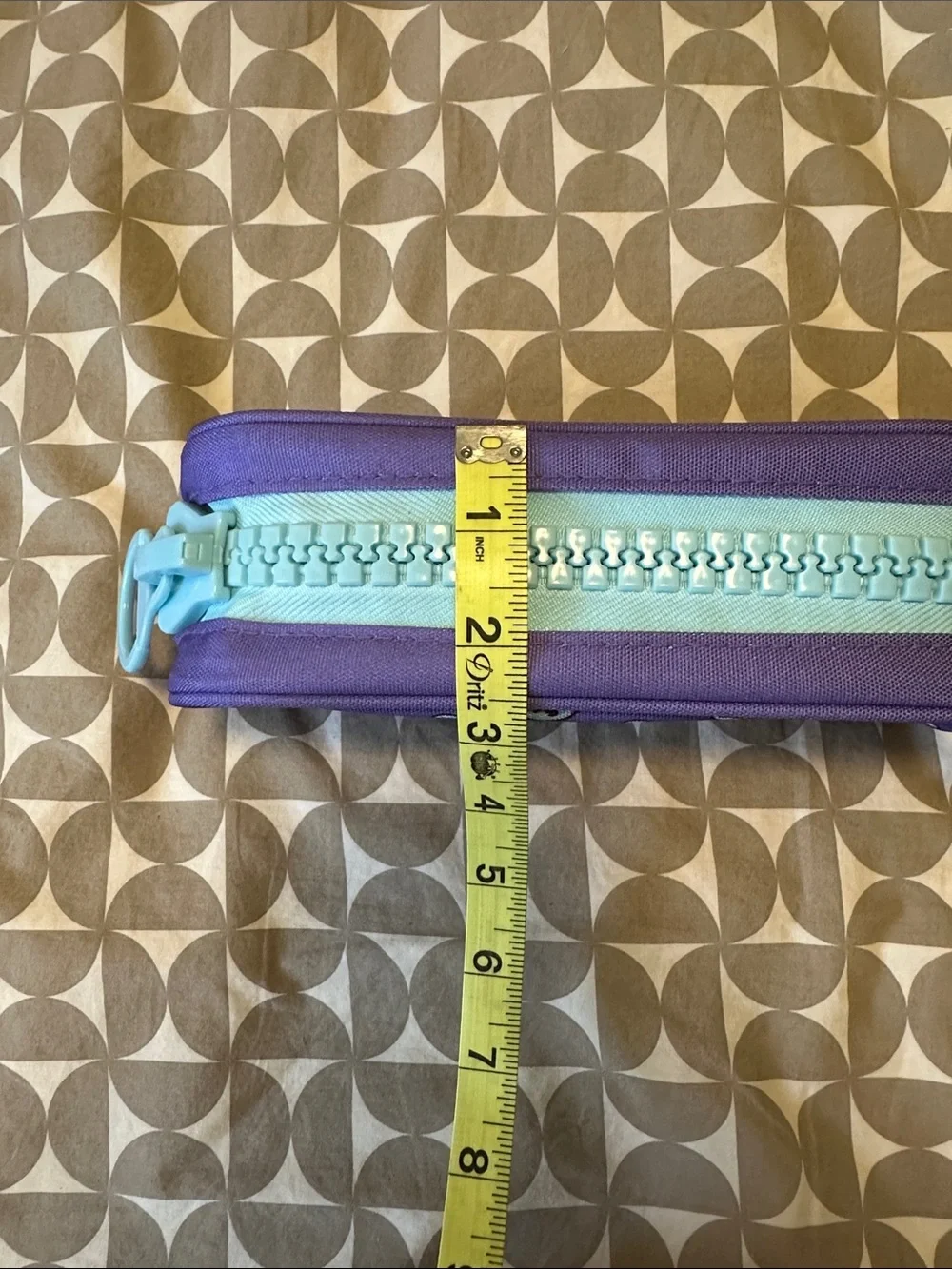 KOYA BT21 Purple Cosmetic Pouch with big zipper and bear logo
